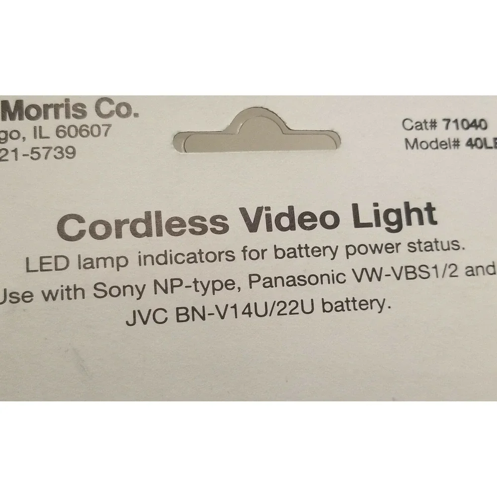 The Morris Co. Cordless Video Light 71040 Model 40LED Black